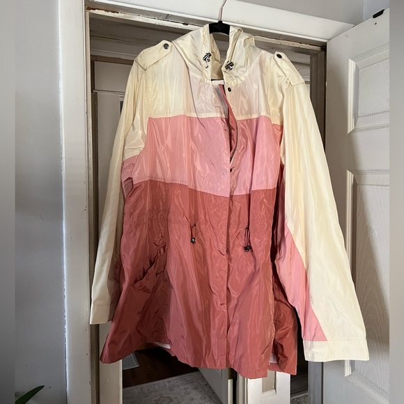 torrid Jackets & Blazers - Torrid Pink Color Block Rain Jacket